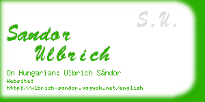 sandor ulbrich business card