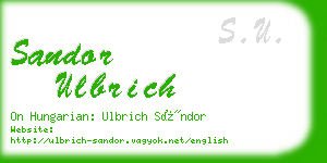 sandor ulbrich business card